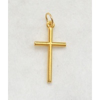Cross 25mm Metal Gold Tone Pendant, Made in Italy