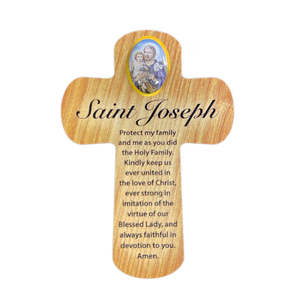 Palm Cross - SAINT JOSEPH, 83mm x 60mm MDF CR35016