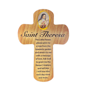 Palm Cross - SAINT THERESA, 83mm x 60mm MDF CR35018