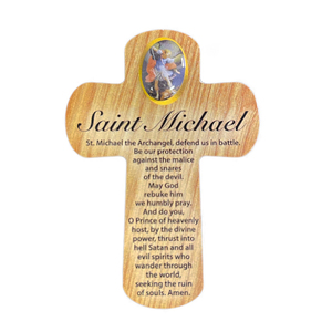 Palm Cross - SAINT MICHAEL, 83mm x 60mm MDF CR35019