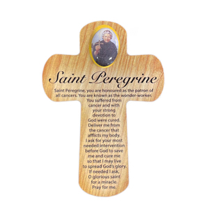 Palm Cross - SAINT PEREGRINE, 83mm x 60mm MDF CR35028