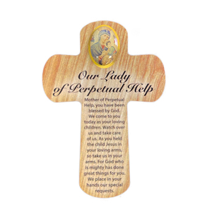 Palm Cross - OUR LADY OF PERPETUAL HELP, 83mm x 60mm MDF CR35033