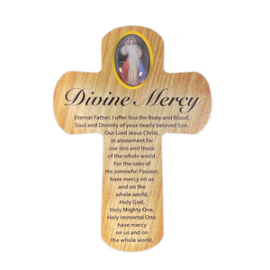 Palm Cross - DIVINE MERCY, 83mm x 60mm MDF CR35058