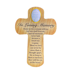 Palm Cross - IN LOVING MEMORY, 83mm x 60mm MDF CR350LM