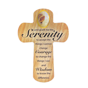 Palm Cross - Serenity Prayer, 83mm x 60mm MDF CR350SE