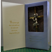 My First Cross, Praying Girl On Metal Cross, Gift Boxed by Malco