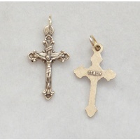 Crucifix, 24mm Metal Cross &amp; Corpus, Silver Tone Pendant, Quality, Made in Italy
