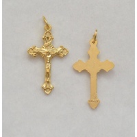 Crucifix, 30mm Metal Cross &amp; Corpus, Gold Tone Pendant, Quality Made in Italy