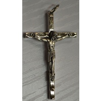 Crucifix, 48mm Silver Tone Metal Corpus &amp; Cross, Quality Crucifix Made In Italy