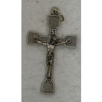 Crucifix, 40mm Silver Tone Metal Crucifix Pendant, A Quality Item Made in Italy