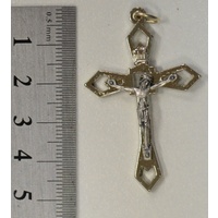 Crucifix, 45mm Silver Tone Metal Pendant, A Quality Crucifix Made in Italy