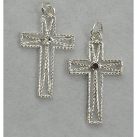 Crucifix Pendant, 25mm Metal, Silver Plated, Made in Italy, Unboxed