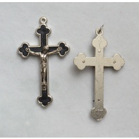 Crucifix, 60mm Black Backed, Metal Crucifix Pendant, Quality Made in Italy