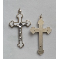 Crucifix, 60mm White Backed, Metal Crucifix Pendant, Quality Made in Italy