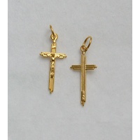 Crucifix, 25mm Metal Cross &amp; Corpus, Gold Tone Pendant, Quality Made in Italy