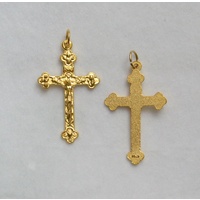 Crucifix, 37mm 4 Basilicia Metal Cross &amp; Corpus, Gold Tone, Made In Italy, Quality