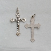 Crucifix, 37mm 4 Basilicia Metal Cross &amp; Corpus, Silver Tone, Made In Italy, Quality