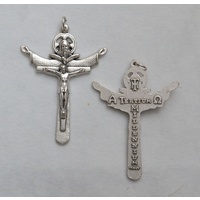 Holy Trinity Crucifix, 55mm Metal Cross &amp; Corpus Crucifix Pendant, Made in Italy