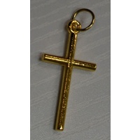 Metal Cross Gold Tone 25mm Quality Made In Italy Pendant