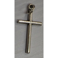 Metal Cross Silver Tone, 25mm, Quality Made In Italy Pendant
