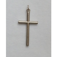 Silver Tone Metal Cross, 40mm, A Quality Cross Made In Italy