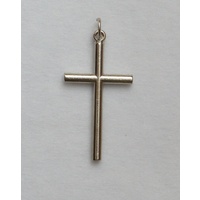 Silver Tone Metal Cross, 40mm, A Quality Cross Made In Italy