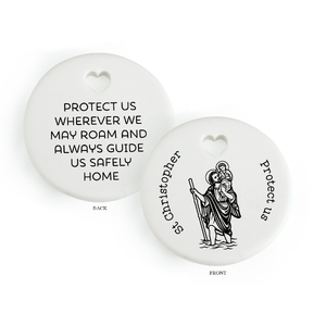 ST CHRISTOPHER Heartfelt Ceramic Token, 35mm Diameter