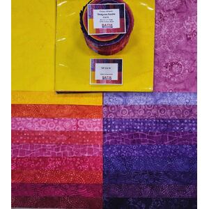 Batik Australia DESIGNERS PALETTE A, Colour Wheel Roll, 40 x 2 1/2" Strips - LIMITED STOCK