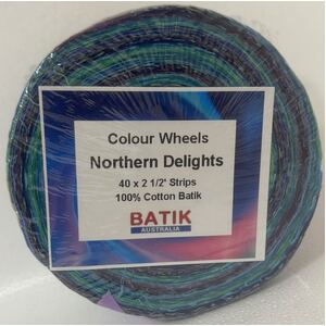 Batik Australia NORTHERN DELIGHTS Colour Wheel Roll, 40 x 2 1/2&quot; Strips