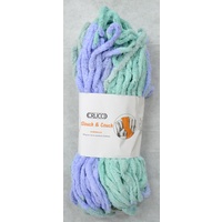Crucci Slouch &amp; Couch #152 AQUA, Knitting Yarn Polyester Chenille 20 Ply 100g Hank