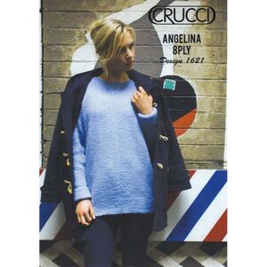 Scooped Neck Sweater Crucci Knitting Pattern 1621 for 8 Ply Yarns