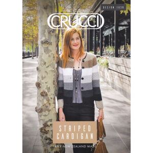Striped Cardigan Crucci Knitting Pattern 1630 for 14 Ply Yarns