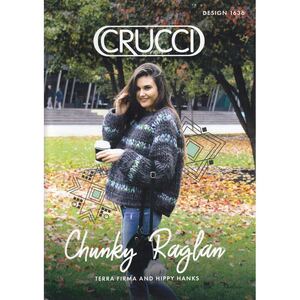 Chunky Raglan Sweater Crucci Knitting Pattern 1636 for Super Chunky Yarns