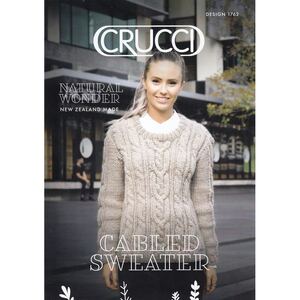 Cabled Sweater Crucci Knitting Pattern 1762 for 18 Ply Yarns