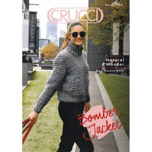 Bomber Jacket Crucci Knitting Pattern 1768 for 18 Ply Yarns