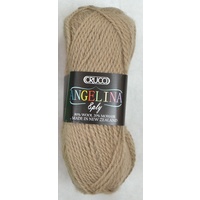 Crucci Angelina Knitting Yarn 80% Wool, 20% Mohair, 8 Ply 50g Ball, LIGHT BROWN