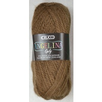 Crucci Angelina Knitting Yarn 80% Wool, 20% Mohair, 8 Ply 50g Ball, DARK BROWN