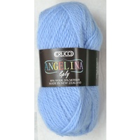 Crucci Angelina Knitting Yarn 80% Wool, 20% Mohair, 8 Ply 50g Ball, BLUE