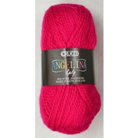 Crucci Angelina Knitting Yarn 80% Wool, 20% Mohair, 8 Ply 50g Ball, HOT PINK