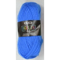Crucci Angelina Knitting Yarn 80% Wool, 20% Mohair, 8 Ply 50g Ball, MID BLUE