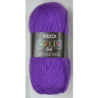 Crucci Angelina Knitting Yarn 80% Wool, 20% Mohair, 8 Ply 50g Ball, ULTRA VIOLET