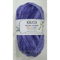 Crucci Natural Wonder Colours Knitting Yarn, Pure Wool, 18 Ply, 100g Ball #55 VIOLET