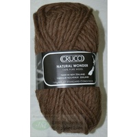Crucci Natural Wonder Knitting Yarn, Pure Wool, 18 Ply, 100g Ball #35 DARK BROWN