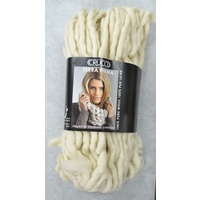 Crucci Terra Firma Knitting Yarn, Pure Wool, Jumbo, 200g Hank #21 CREAM