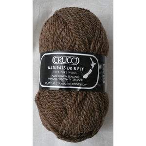 Crucci Naturals 8ply, 100% Pure New Zealand Wool, 50g Ball Colour 5 BROWN