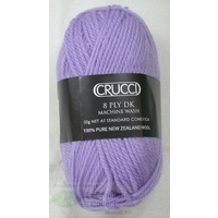 Crucci 8 Ply DK Knitting Yarn Pure New Zealand Wool, 50g Ball, #50 LAVENDER