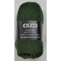 Crucci 8 Ply DK Knitting Yarn 100% Pure New Zealand Wool, 50g Ball, DEEP SAGE