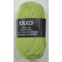 Crucci 8 Ply DK Knitting Yarn Pure New Zealand Wool, 50g Ball, #59 SPRING GREEN