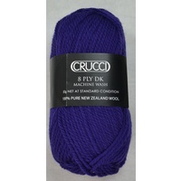 Crucci 8 Ply DK Knitting Yarn 100% Pure New Zealand Wool, 50g Ball, REGAL BLUE