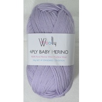 WOOLLY 4 Ply Baby Merino Knitting Yarn, 100% Pure Merino Wool, 50g Ball, 201 DOVE